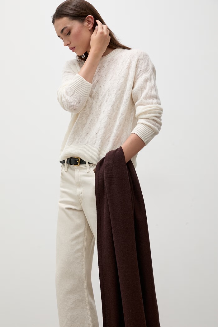 Sweter damski kaszmirowy Answear.LAB beżowy ZW25-822