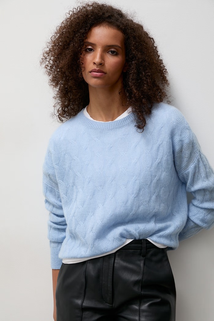 Sweter damski kaszmirowy Answear.LAB ZW25-822 niebieski
