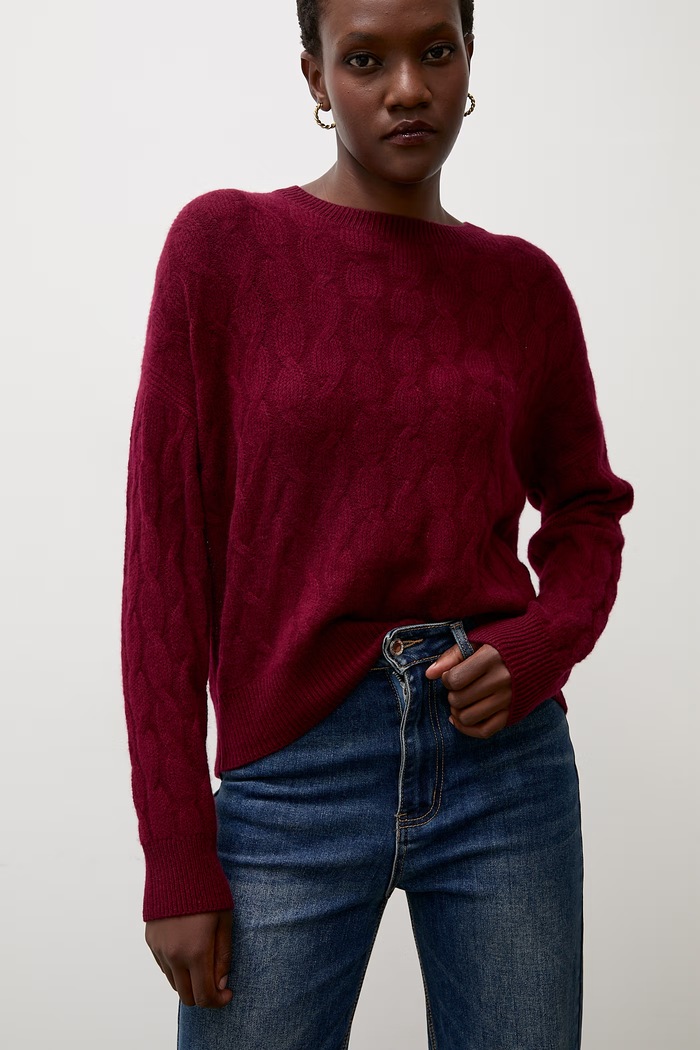 Sweter damski kaszmirowy Answear.LAB ZW25-822 bordowy