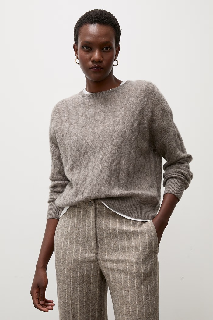 Answear.LAB Sweter damski kaszmirowy brązowy ZW25-822