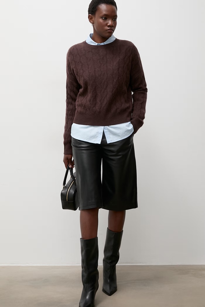 Answear.LAB Sweter damski kaszmirowy brązowy ZW25-822