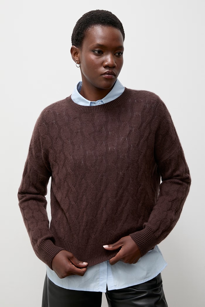 Sweter damski kaszmirowy Answear.LAB ZW25-822 brązowy