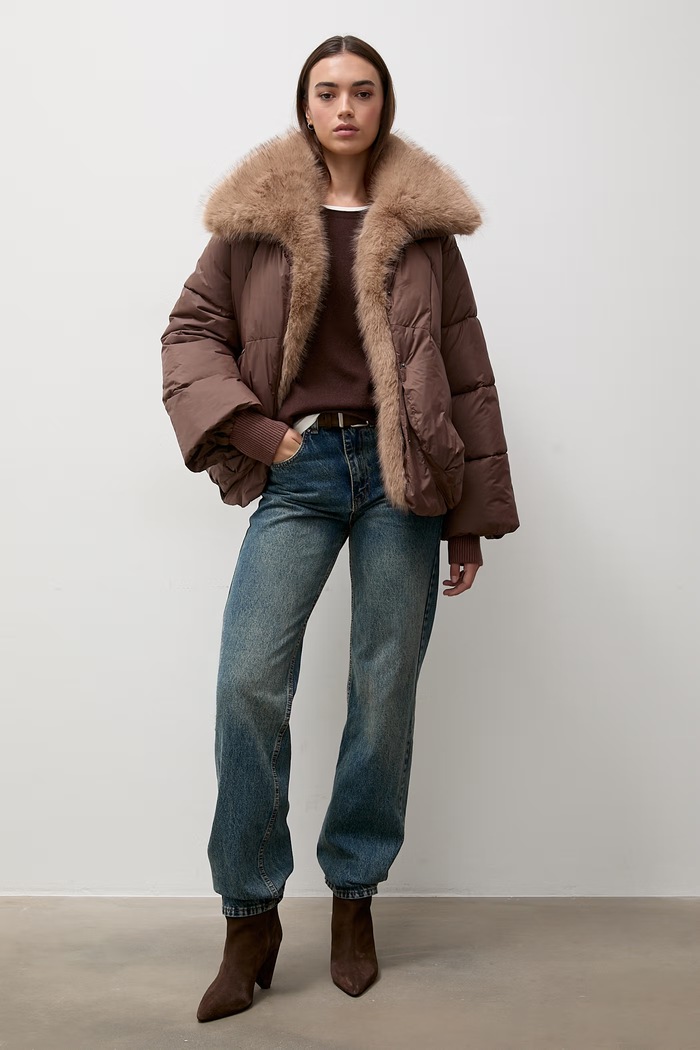 Answear.LAB Sweter damski wełniany ZW25-813 brązowy WA26
