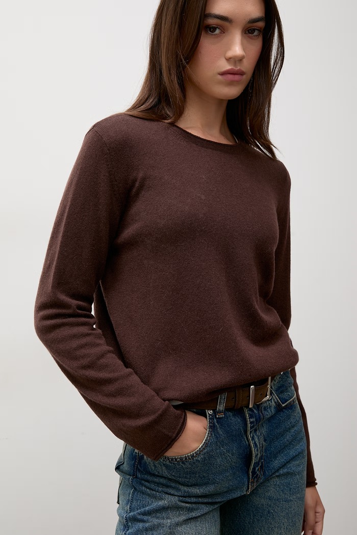 Sweter damski wełniany Answear.LAB ZW25-813 brązowy