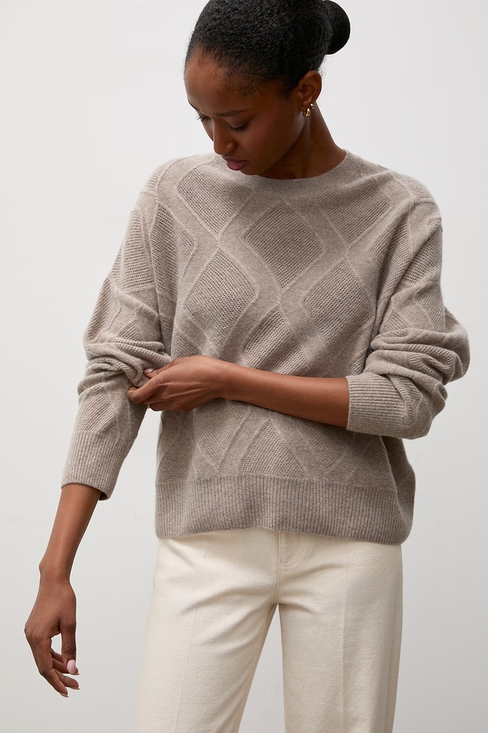 Answear.LAB Sweter damski wełniany beżowy ZW25-829