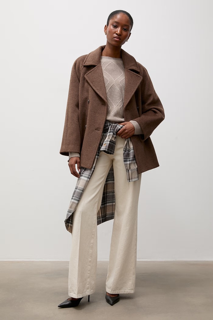 Answear.LAB Sweter damski wełniany ZW25-829 beżowy WA26