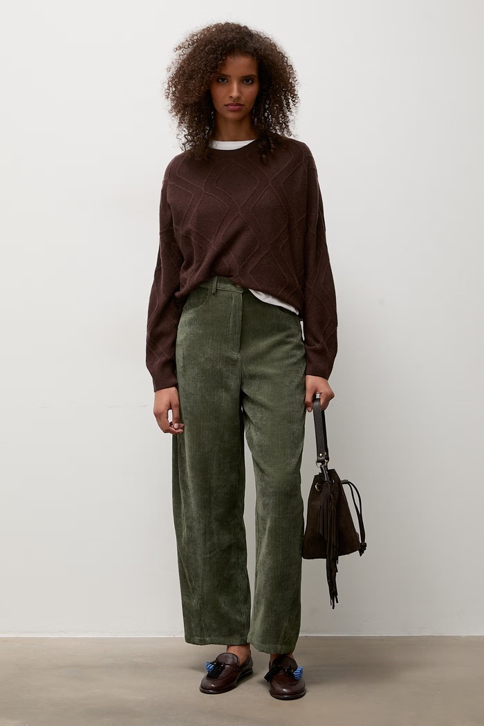 Answear.LAB Sweter damski wełniany ZW25-829 brązowy WA26