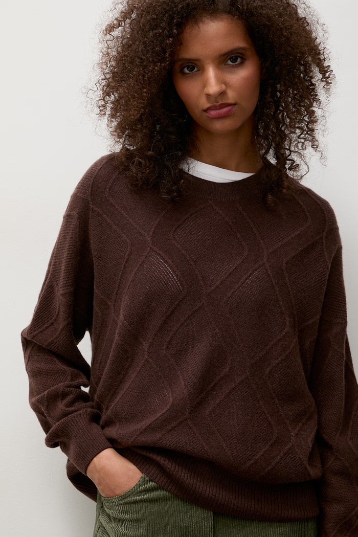 Sweter damski wełniany Answear.LAB ZW25-829 brązowy