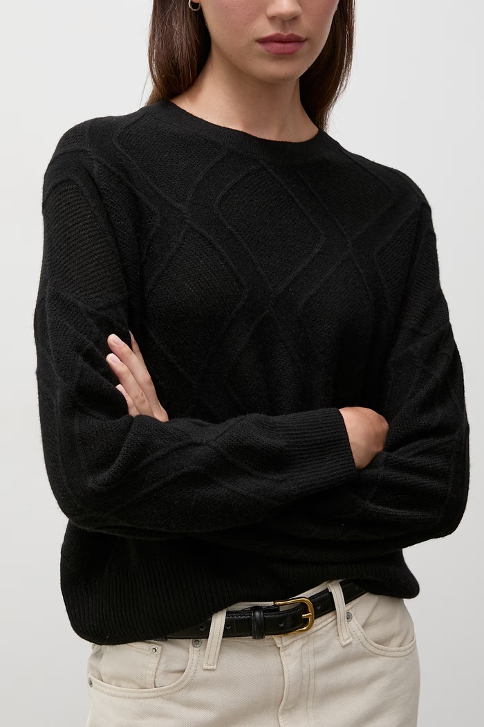 Answear.LAB Sweter damski wełniany czarny ZW25-829