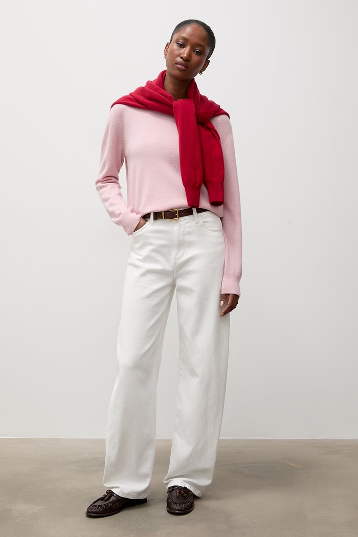Answear.LAB Sweter damski wełniany ZW23-278 różowy WA26