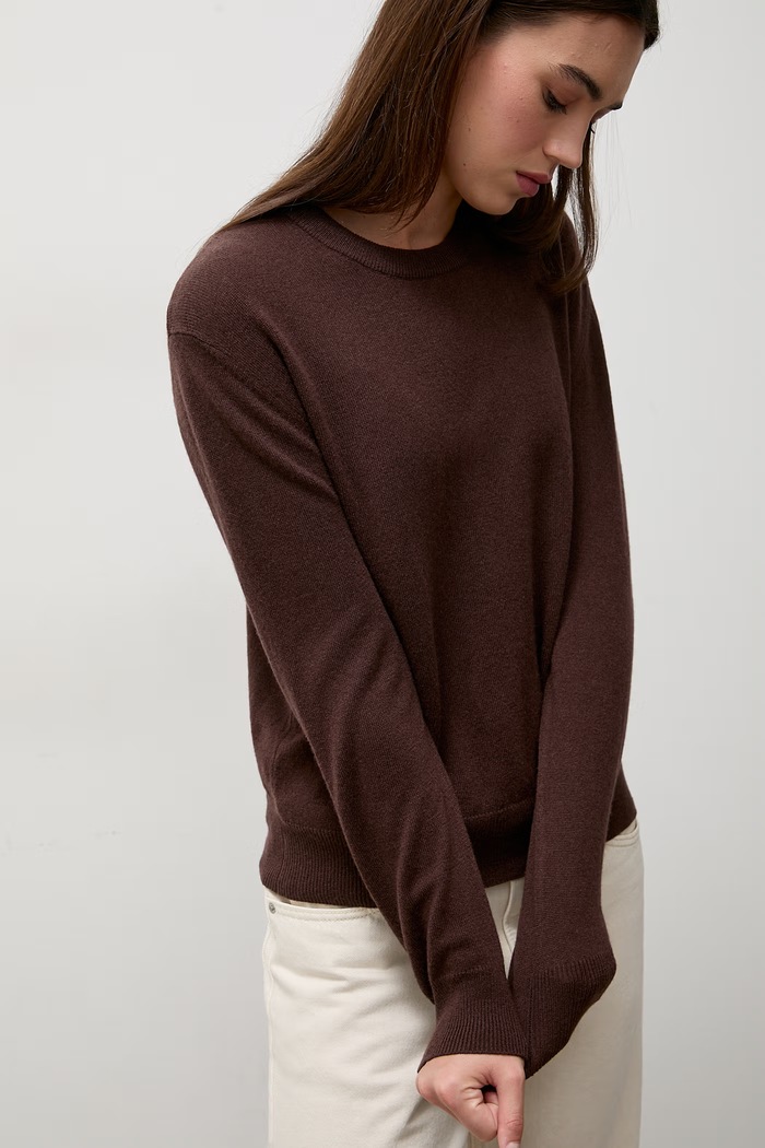 Answear.LAB Sweter damski wełniany brązowy ZW23-278