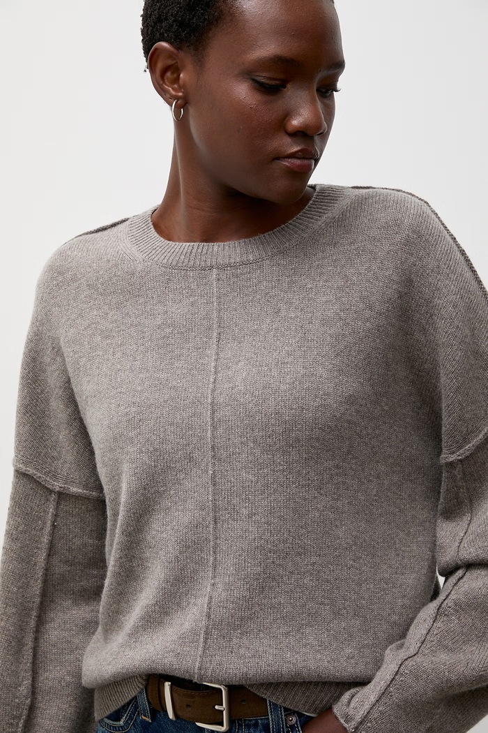 Answear.LAB Sweter damski z kaszmirem brązowy ZW21322