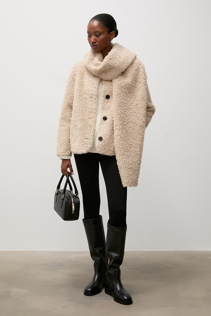 Answear.LAB Sweter damski wełniany HW2013 beżowy WA26
