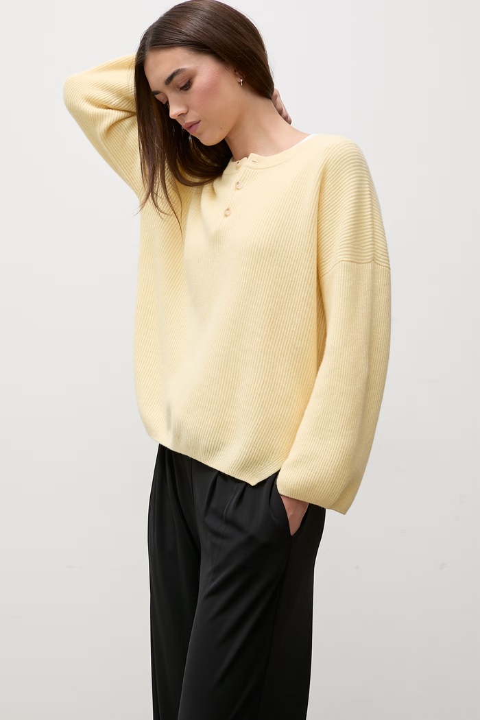Answear.LAB Sweter damski wełniany żółty HW2013