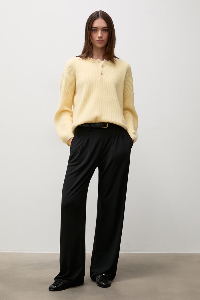 Answear.LAB Sweter damski wełniany HW2013 żółty WA26