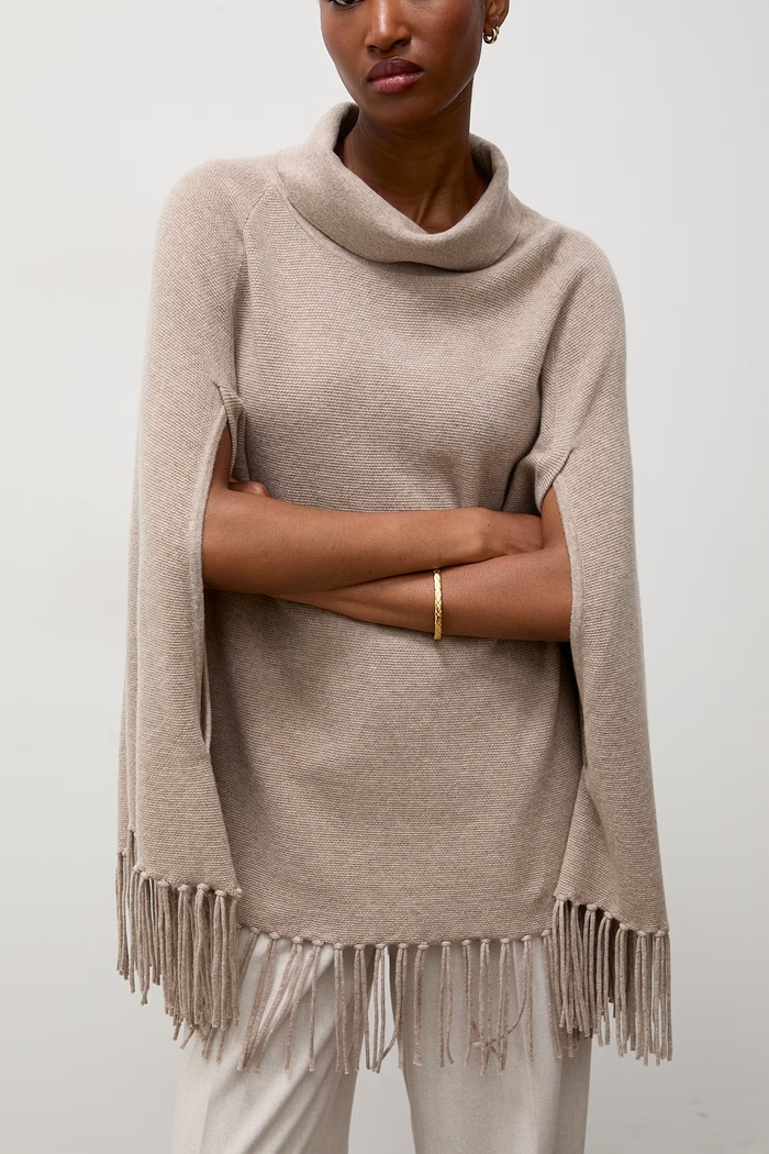 Poncho damskie wełniane Answear.LAB beżowy ZPJ2424