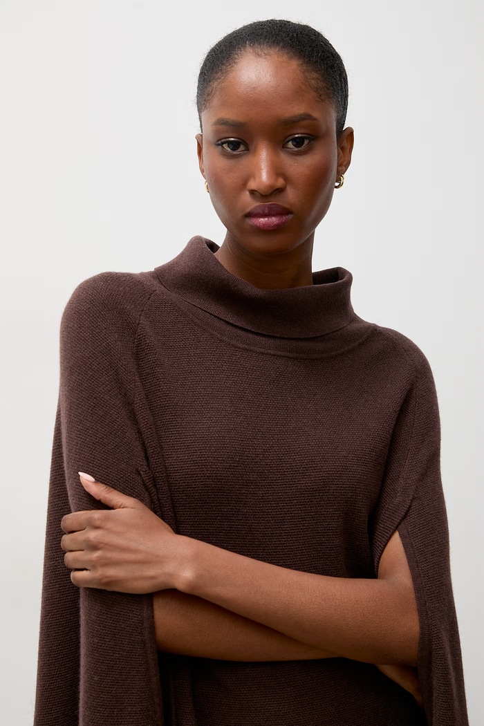 Poncho damskie wełniane Answear.LAB ZPJ2424 brązowy