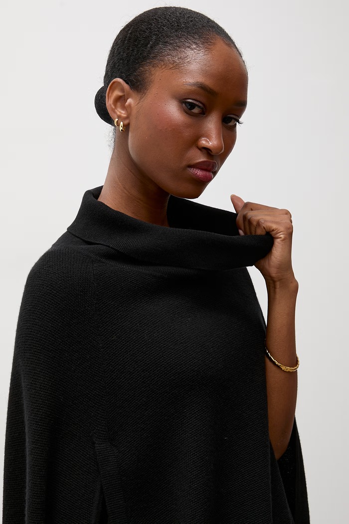Poncho damskie wełniane Answear.LAB ZPJ2424 czarny