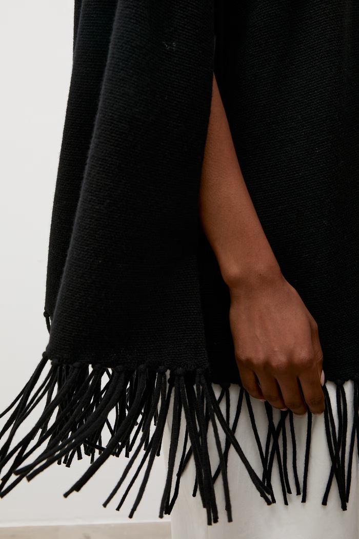 Poncho damskie wełniane Answear.LAB czarny ZPJ2424