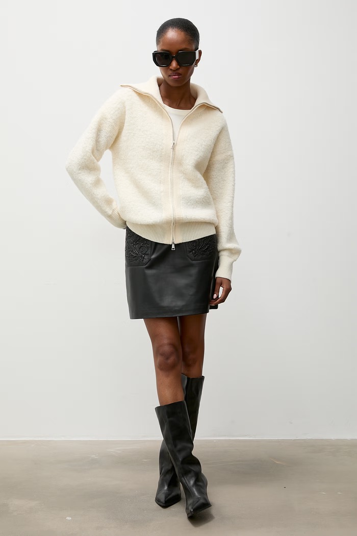 Answear.LAB Sweter rozpinany damski wełniany WF2999.fjk beżowy WA26