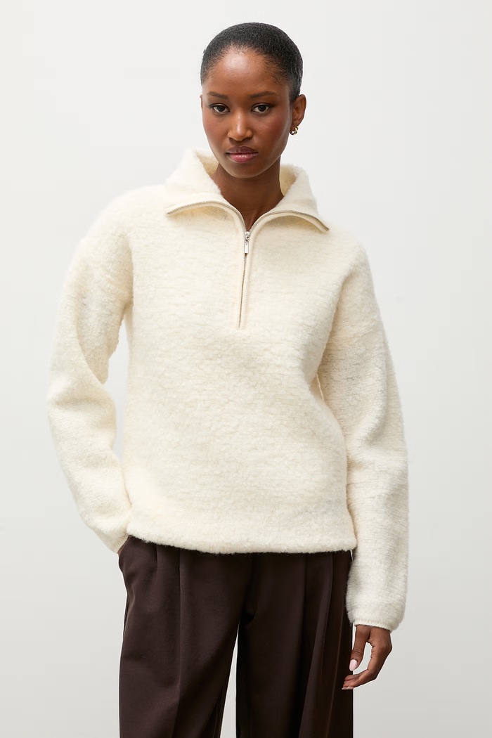 Answear.LAB Sweter damski wełniany CJF2979.fjk beżowy WA26