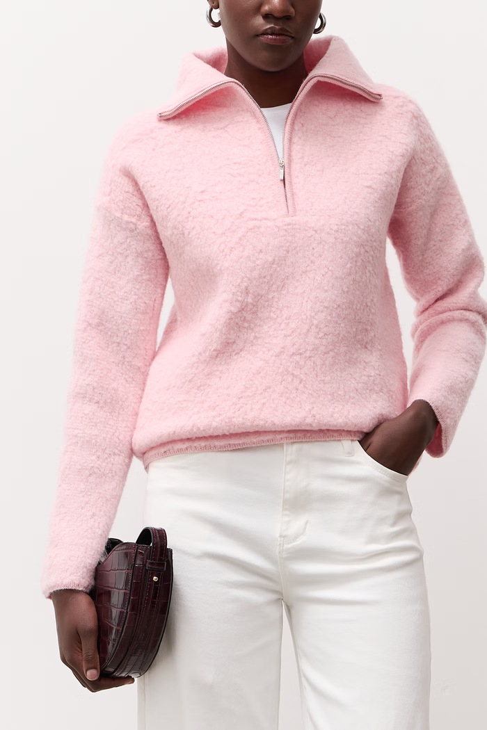 Answear.LAB Sweter damski wełniany różowy CJF2979.fjk