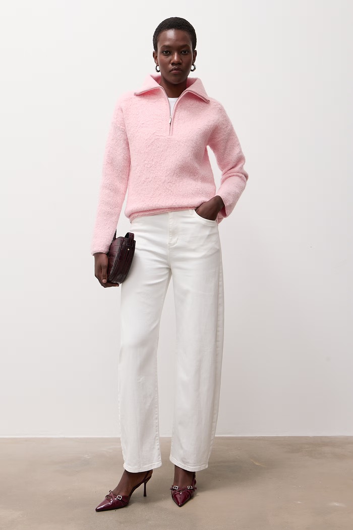 Answear.LAB Sweter damski wełniany CJF2979.fjk różowy WA26