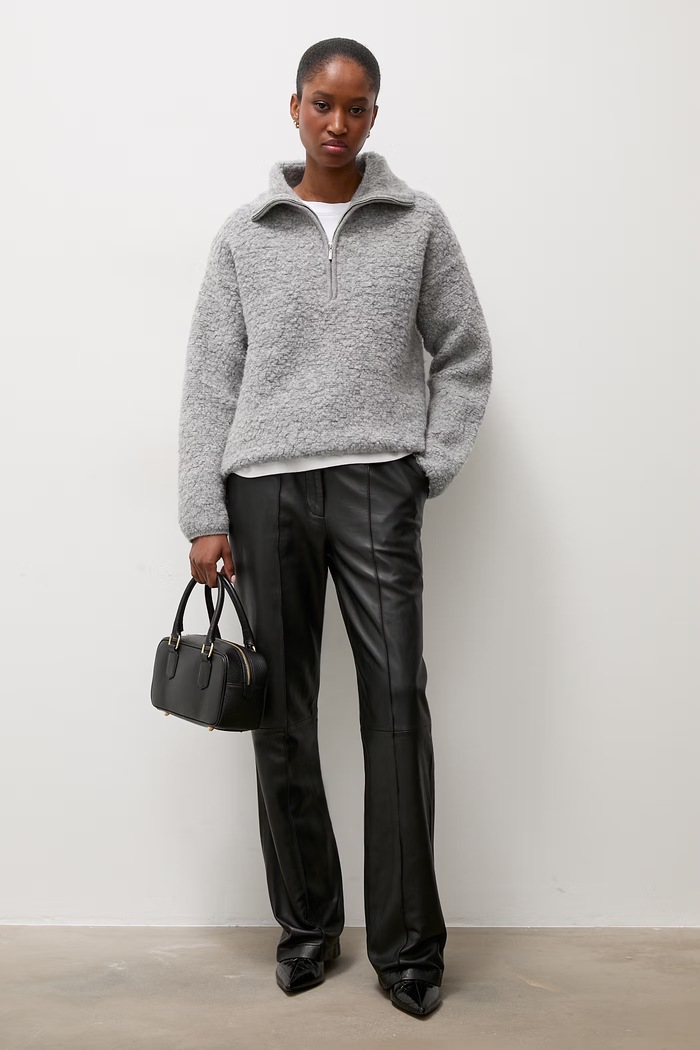 Answear.LAB Sweter damski wełniany szary CJF2979.fjk