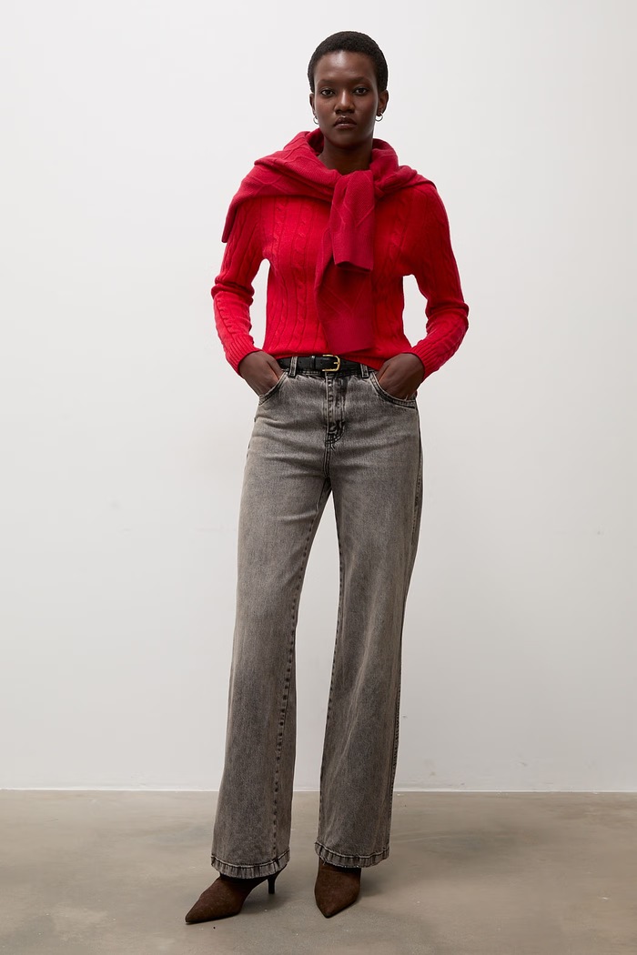 Answear.LAB Sweter damski z wełną FF2988.fjk czerwony WA26