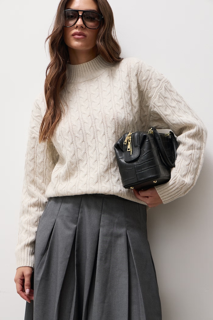 Answear.LAB Sweter damski z wełną beżowy WF2990.fjk