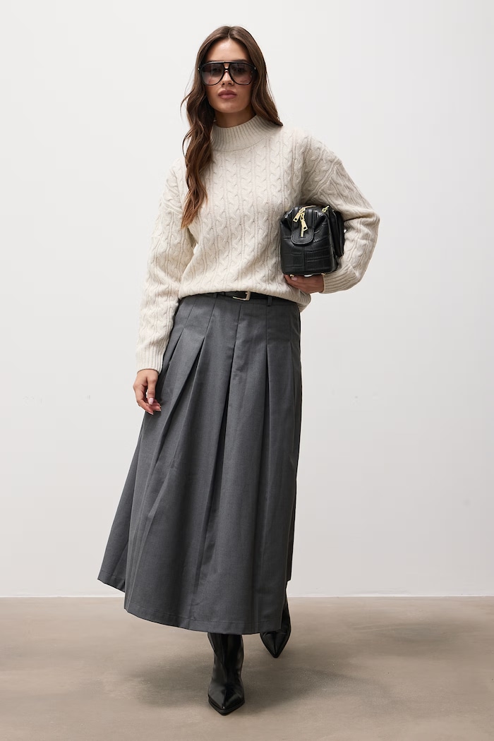 Answear.LAB Sweter damski z wełną WF2990.fjk beżowy WA26