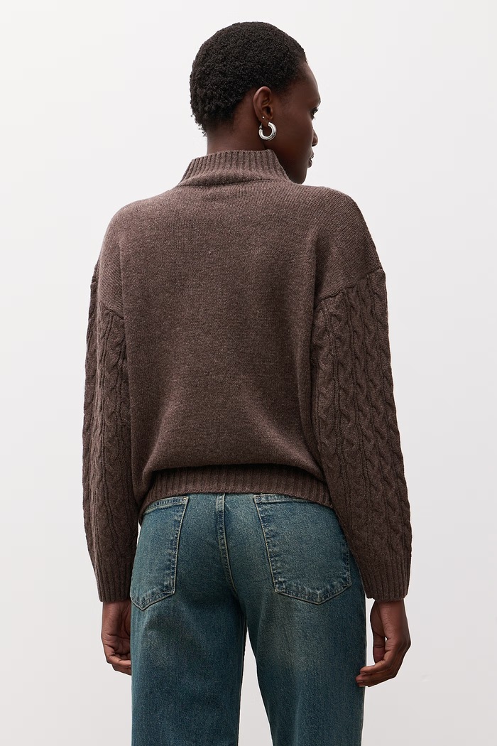 Odzież Answear.LAB Sweter damski z wełną WF2990.fjk brązowy