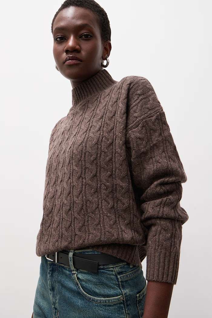 Sweter damski z wełną Answear.LAB WF2990.fjk brązowy