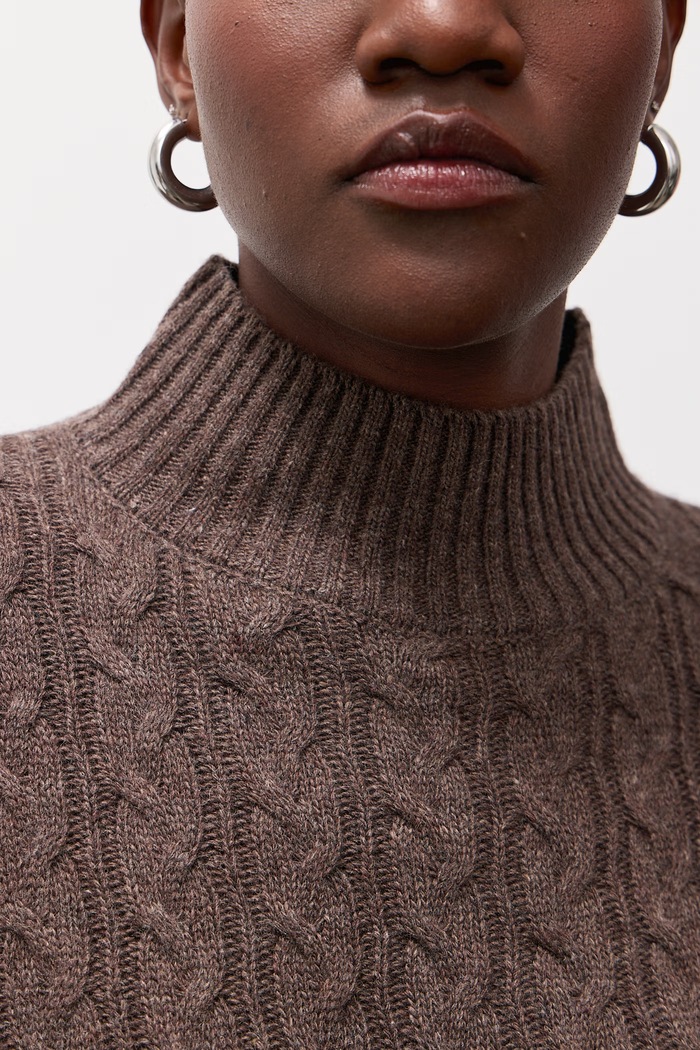 Sweter damski z wełną Answear.LAB brązowy WF2990.fjk