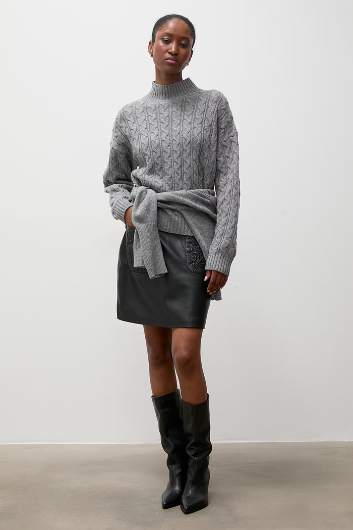 Answear.LAB Sweter damski z wełną WF2990.fjk szary WA26