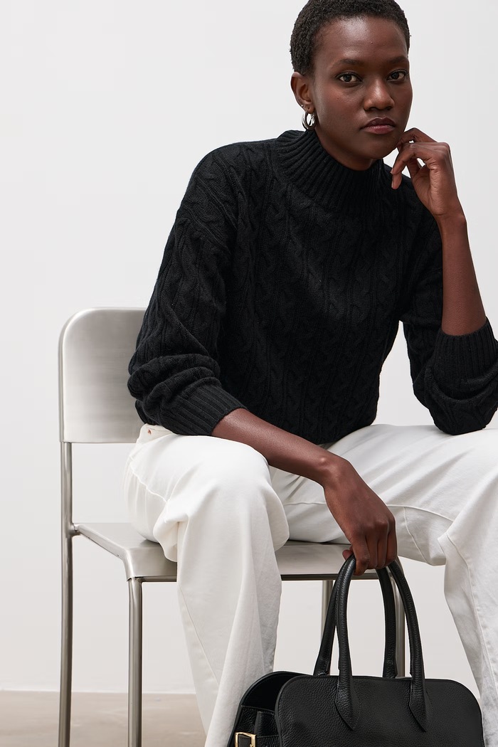 Sweter damski z wełną Answear.LAB czarny WF2990.fjk