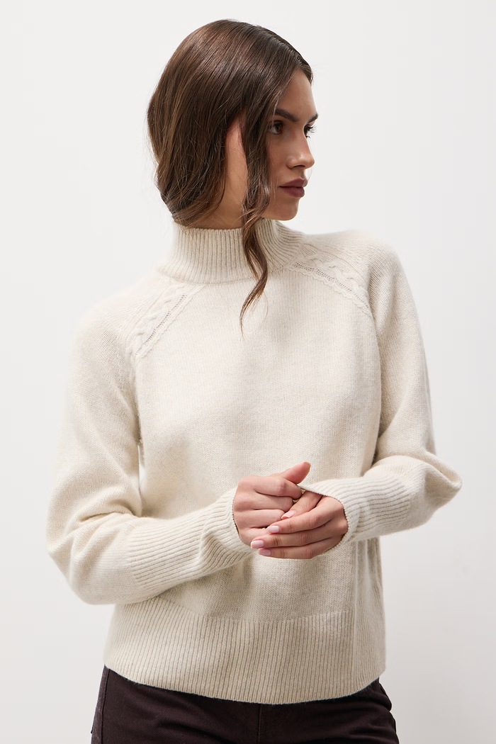 Answear.LAB Sweter damski z wełną beżowy ASF2922.fjk