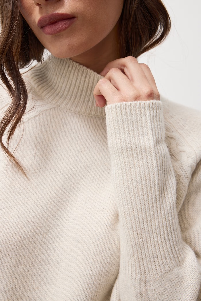 Sweter damski z wełną Answear.LAB ASF2922.fjk beżowy
