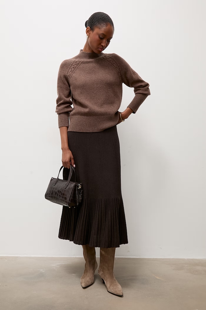 Answear.LAB Sweter damski z wełną ASF2922.fjk brązowy WA26