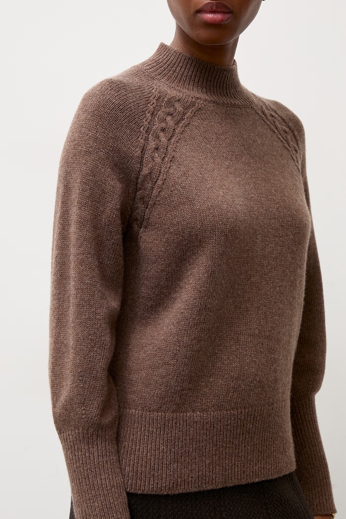 Sweter damski z wełną Answear.LAB brązowy ASF2922.fjk