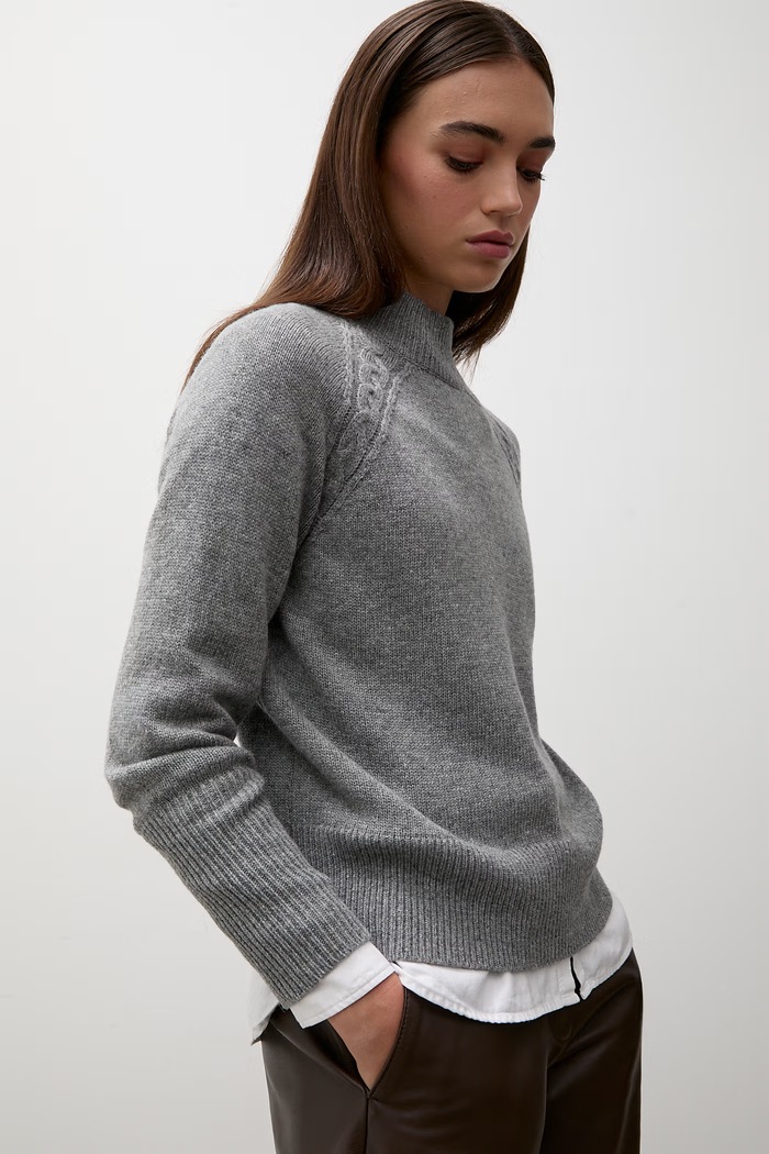 Answear.LAB Sweter damski z wełną szary ASF2922.fjk