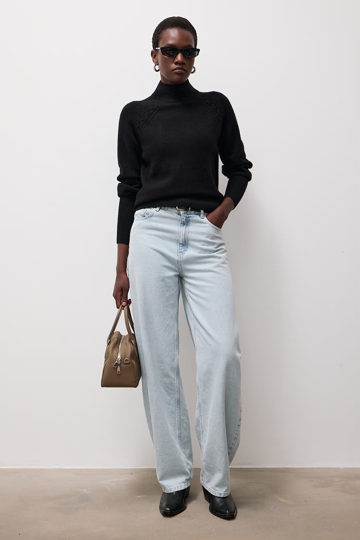 Answear.LAB Sweter damski z wełną ASF2922.fjk czarny WA26