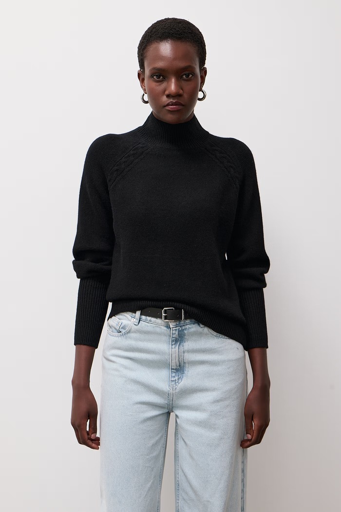 Sweter damski z wełną Answear.LAB ASF2922.fjk czarny