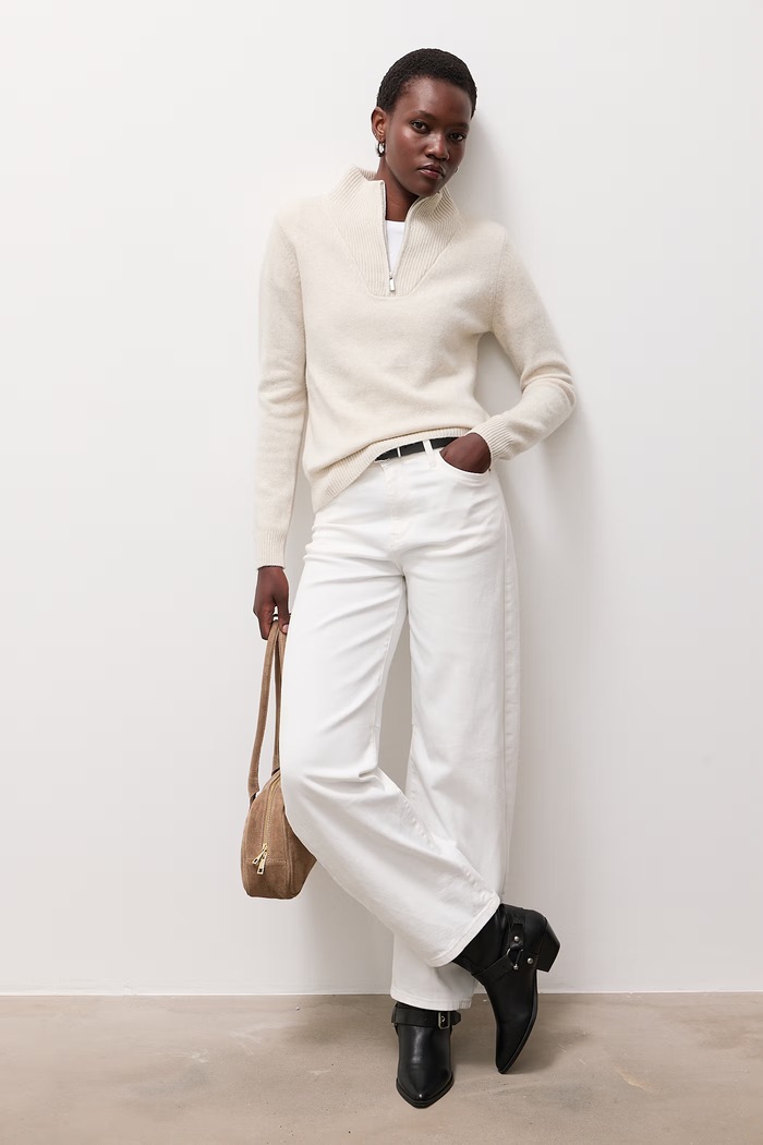 Answear.LAB Sweter damski z wełną CJF2976.fjk beżowy WA26