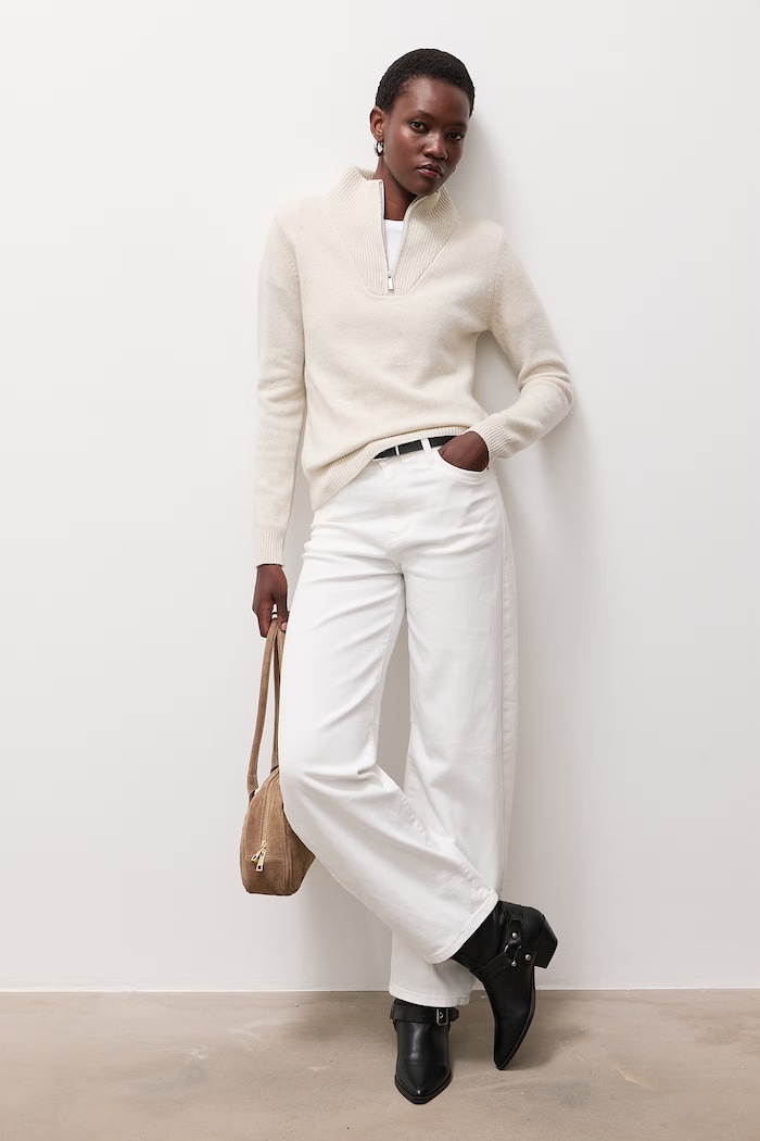 Answear.LAB Sweter damski z wełną CJF2976.fjk beżowy WA26