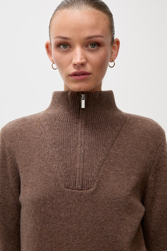 Sweter damski z wełną Answear.LAB CJF2976.fjk brązowy