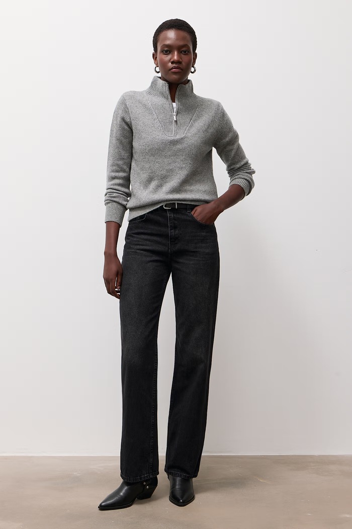 Answear.LAB Sweter damski z wełną CJF2976.fjk szary WA26