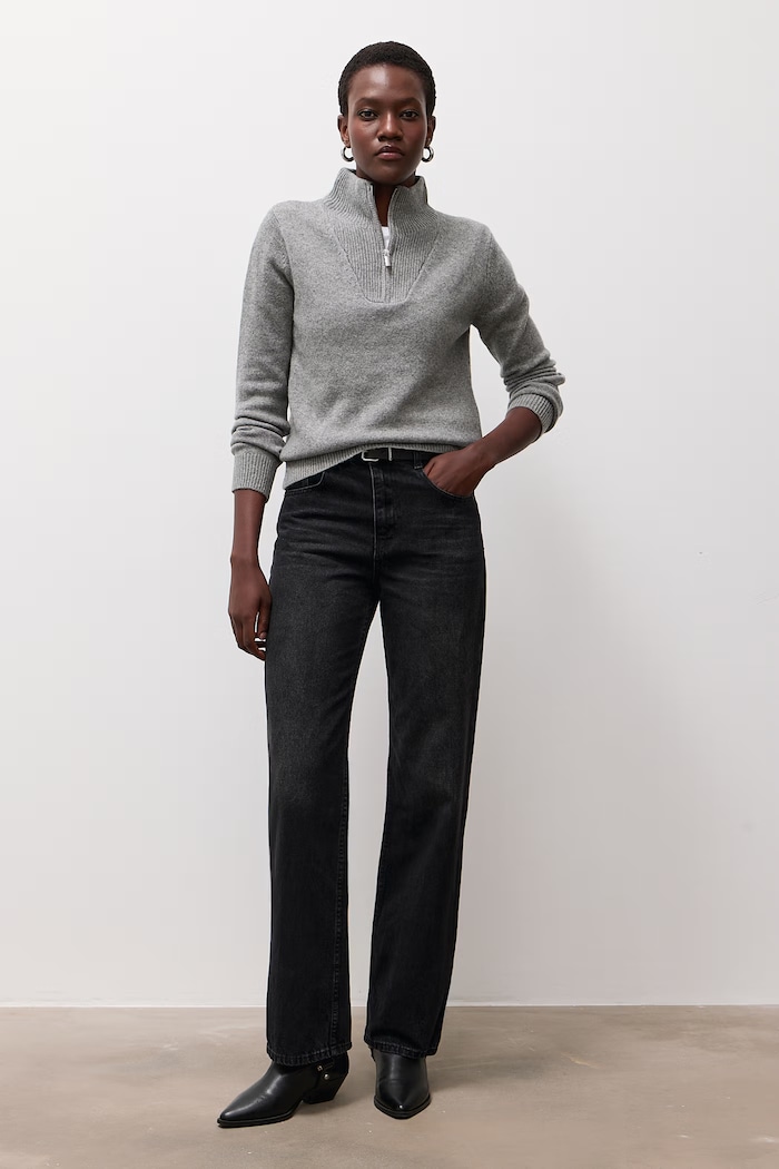 Answear.LAB Sweter damski z wełną CJF2976.fjk szary WA26