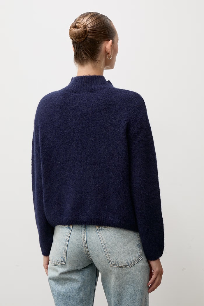 Odzież Answear.LAB Sweter damski z wełną lu1171.frjr granatowy