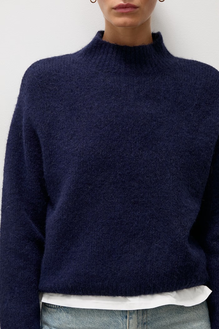 Sweter damski z wełną Answear.LAB granatowy lu1171.frjr